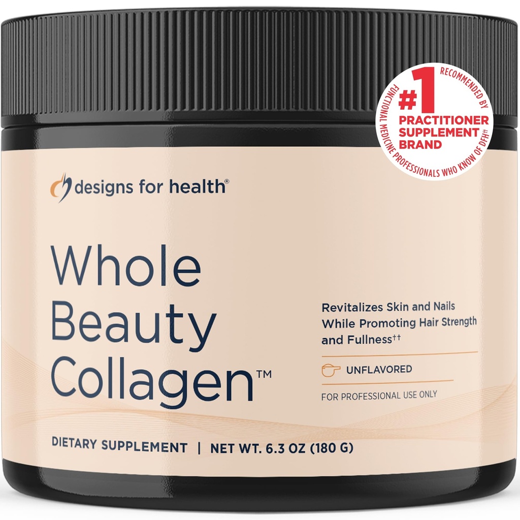 עיצובים לבריאות שלמות יופי קולגן - Collagen Peptides, Silica & Biotin אבקת לתמוך שיער עור וציפורים - תמיכה חיזוק שיער ומלאות (30 משרתים)
