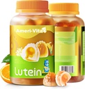 סוכר חינם Lutein 5 מ"ג חניכיים לבריאות העיניים: עם 1 מ"ג Zeaxanthin, Lutein תוספי ויטמינים עיניים מלא חניכיים Lutein תוסף חזון וכחול הגנה אור, Orange Flavor, 60 הרוזן