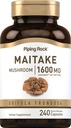 Piping Rock Maitake Mushroom הפקה: 1600 מ"ג | 240 קפסולות | Herbal Supplement | Non-GMO, Gluten Freeten