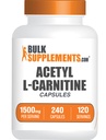 BulkSupplements.com Acetyl L-Carnitine Capsules - ALCAR HCl, Carnitine Supplement - ALCAR Capsules, Acetyl L-Carnitine 1500mg - Gluten Free, 2 Capsules per Serving, 240 Capsules