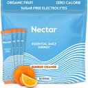 Nectar Energy Booster - Organic Caffeine, B12 & Electrolytes - Sugar Free & Zero Calorie – Healthy Coffee, Energy Drink & Soda Alternative – Hydration & Energy Drink Mix (Orange 30 Powder Packets)