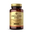 Solgar Chelated Zinc, 100 טבליות - Zinc for Healthy Skin - תומך ב- Cell Growth & DNA Formation - Exerts Antioxidant Activity - תומך במערכת חיסונית בריאה - Non GMO, Gluten Free - 100 משרתים