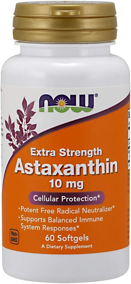 Now Foods Astaxanthin 10 מ"ג Softgels, 60 Softgel