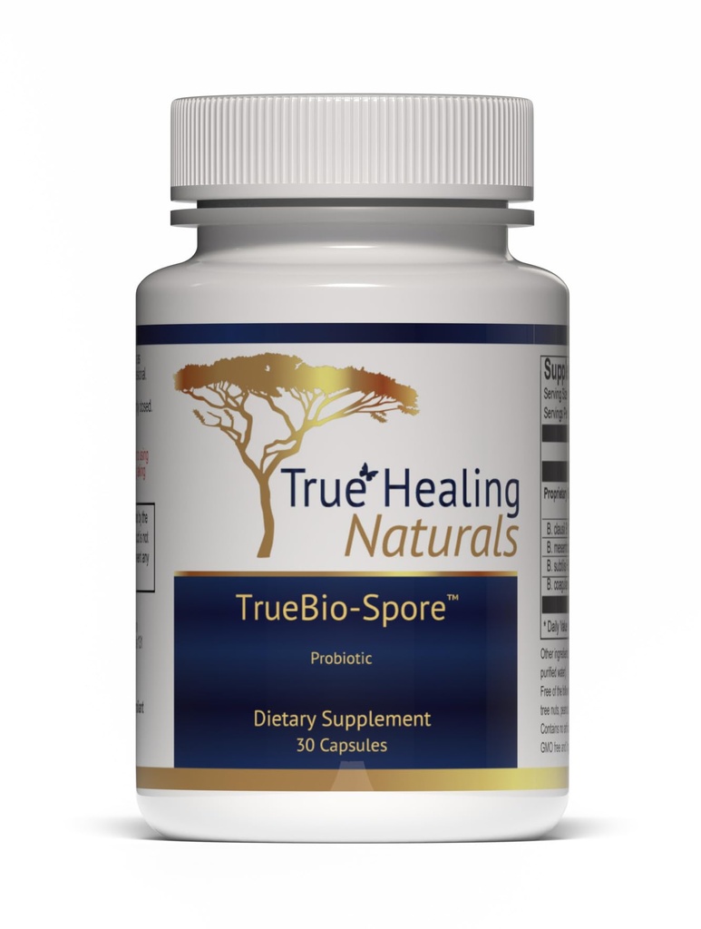 Real Healing Naturals - TrueBio-Spore - תוספת פרוביוטית - Resilient and Powerful עם 50 מיליארד CFU של פרוביוטיקה - 30 קפסולות