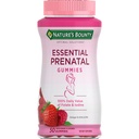 Nature's Bounty Optimal Solutions Essential Prenatal Gummies, Folic Acid ו- Iodine, אומגה 3 ו- DHA, 50 Count, 25 מנות שלמות