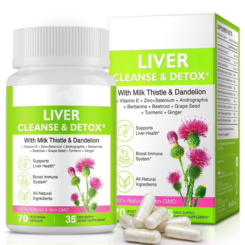 Liver Renew Cleanse Detox, Liver Cleanse Detox & Fix & Support | 70 קפסולות | תוספת צמחית לבריאות Liver