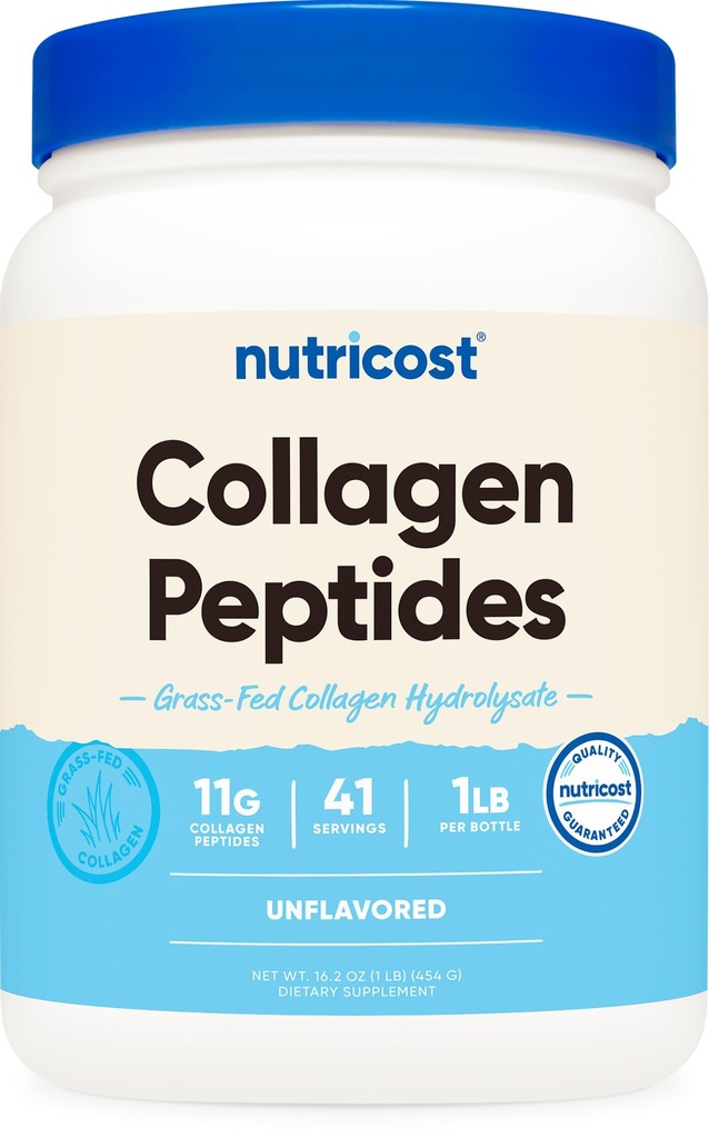 אבקת פפטידס של אומגה 1LB (454 G) - Grass Fed Bovine Collagen Hydrolysate (Unflavored)