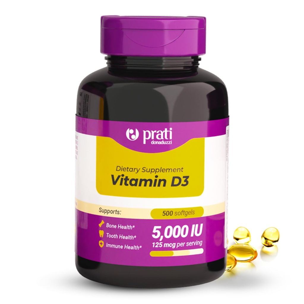 ויטמין D35,000 IU - 500 Softgels - תומך מערכת הגנה, עצמות ובריאות שרירים - גודל משפחתי