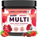Llama Naturals Multivitamin for Women & Men, טבעוני, חניכיים אורגניות עם ויטמין D, C & K, Adults Real פירות Gummy ויטמינים, תוספת רב ויטמין, No added Sugar Cane, Strawberry, 120 Ct & K, מבוגרים אמיתיים פירות מסטיקמי ויטמינים, תוספת רב ויטמין, No Add Sugar Cane, 120 Ct, 120 Ct ו 120 Ct, 120 Ct.