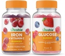 ברזל חי עם ויטמין C + Glucose, חניכיים Bundle - גדול Tasting, ויטמין תוסף, Gluten חינם, GMO חינם, Chewable Gummymymy