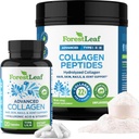 ForestLeaf Collagen Supplements Bundle - 2in-1 hydrolyzed קולאזן אבקת פפטידים וגלופסי קולגן - Grass פד Bovine Collagen for Women and Collagen for Men