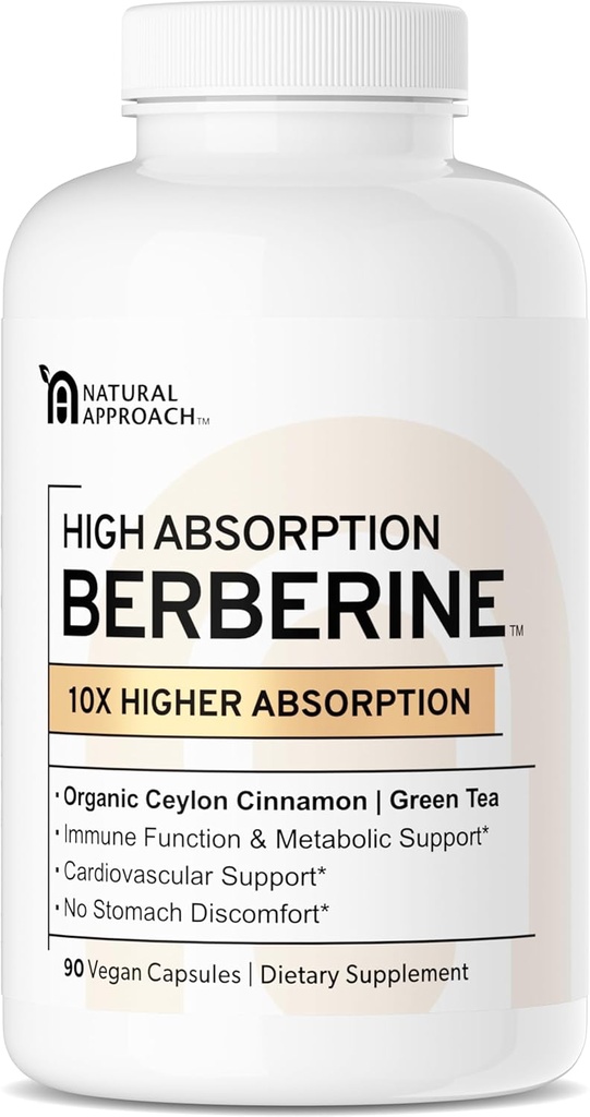 High Absorption Berberine Phytosome - 10X More Bioavailable | תמיכה מטאבולית לנשים וגברים | Ceylon Cinnamon + Green Tea Extract; Berberis Aristata Supplement