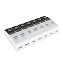 EZY DOSE Weekly (7-Day) Daily AM/PM Pill Case, Medicine Planner, ויטמינים מארגנת, תוסף תוספת, השוואת פופ-out קטנה, המיועדת לנסיעה, 2 פעמים ביום, שחור וקליר Lids