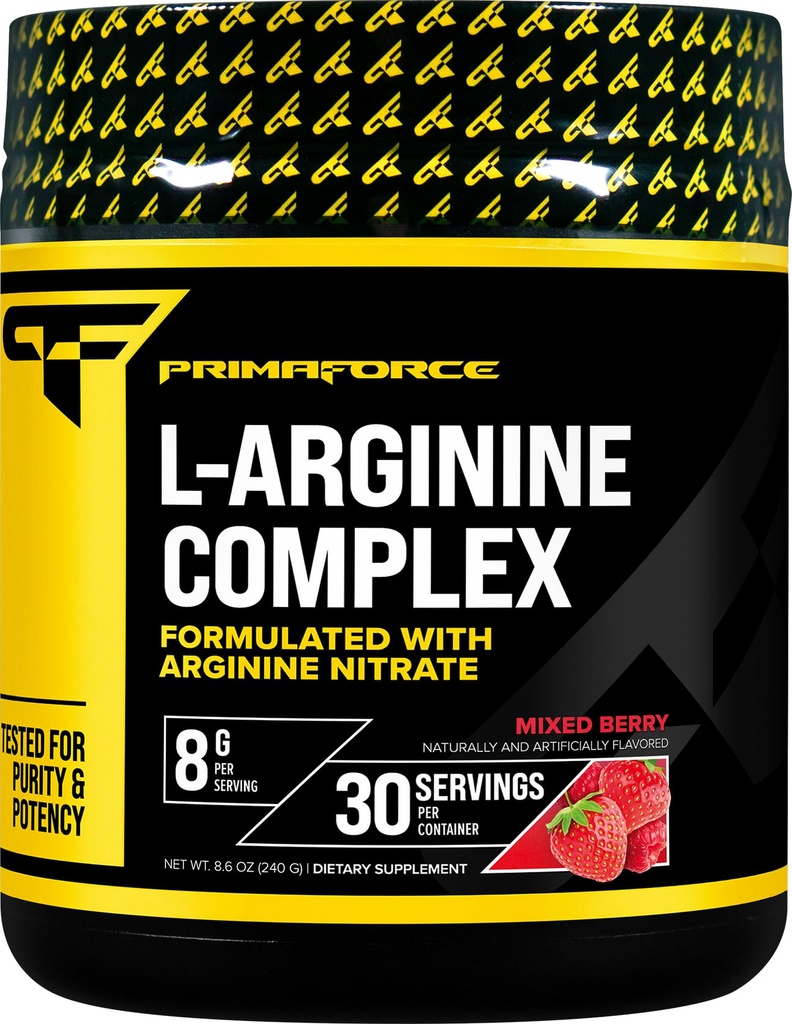 Primaforce L-Arginine Complex אבקה (30 משרתים Perבק | מעורב ברי) חלבון Powerful חלבון תוספת עבור הישגים מקסימליים