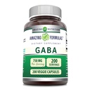 פורמולות מדהימות GABA 750 מ"ג Per המשרתות Veggie קפסולות | Non-GMO | Gluten Free | Made in USA | אידיאלי עבור Vegetarians (200 Count)
