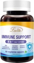 Lovita Immune Support 8 ב 1, Elderberry עם Zinc ו ויטמין C, ויטמין D, Selenium & Echinacea, Andrographis, סיביר גינזנג - Immune Booster תוסף, 60 קפסולות צמחוניות