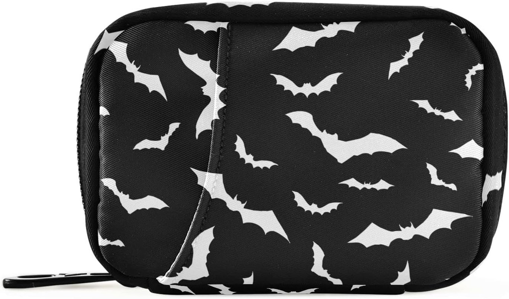 Pill Box Halloween Bats 7 Day Pill Case Travel Pill מאורגןer Bag with Zipper Portable Weekly ויטמין Medicine תוסף Holder Pouch Bag