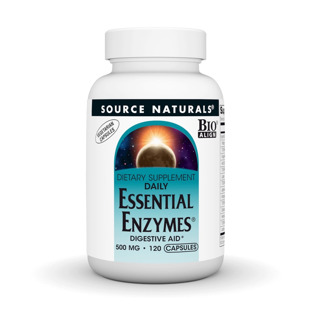 מקור טבעי Enzymes 500 מ"ג Bio-Aligned Multiple Enzyme תוסף Herbal Defense for Digestion, Gas, Constipation & Bloating Relief - תומך במערכת החיסון* - 120 קפסולות צמחוניות