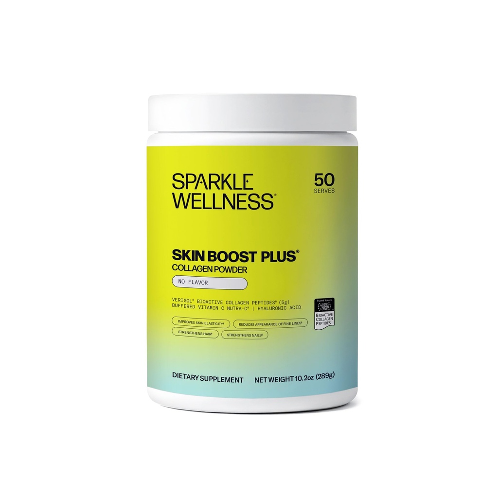 Sparkle VERISOL Bioactive hydrolyzed Collagen Peptides | אבקת קולג'ן תוסף עם ויטמין C & Hyaluronic Acid לשיער, Skin, and Nail Health