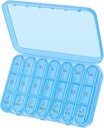 Daviky Weekly Pill מארגנת 3 פעמים ביום, 7 ימים גדול גלולת גלולות 3X ליום עם Container, Portable Travel Pill Case for Medicine, ויטמינים, שמן דגים ותוספים