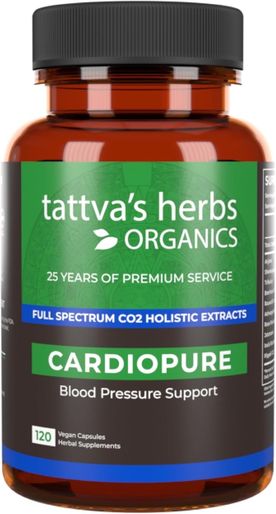 Herbs של Tattva's Herbs Cardiopure Herbal Ayurvedic תוסף, Ashwagandha, Rauwolfia ו Arjuna Full Spectrum Co2 Extracts, Veggie קפסולות, 120 הרוזן הרוזן