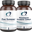 עיצובים לבריאות Magnesium Glycinate Complex (60 קפסולות) & Zinc העליון (90 קפסולות) - מגנזיום גבוה עם Zinc Bisglycinate Chelate עם Cofactors for Immune Support