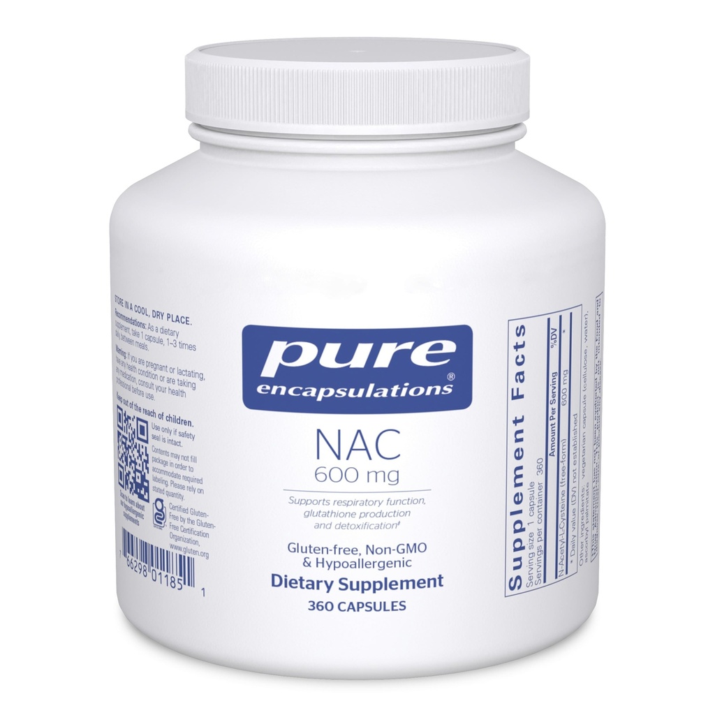 Encapsulations NAC 600 מ"ג - N-Acetyl Cysteine NAC עבור Lung Health & Immune תמיכה, Liver Support & Antioxidants * - עם Freeform N-Acetyl-L-Cysteine - 360 קפסולות