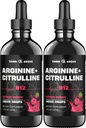 L-Arginine + L-Citrulline + B12 טיפות נוזל, Citrus Berry Flavor, 2 fl oz, Pack של 2