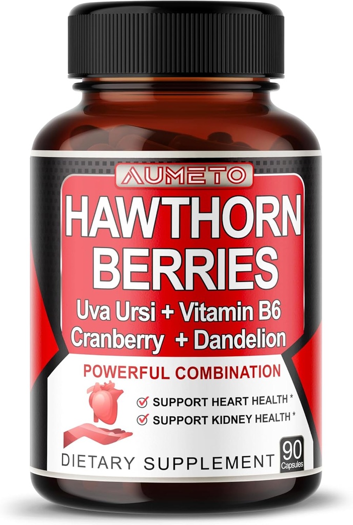 7 ב 1 Ultra הותורן ברי עם Uva Ursi Dandelion Cranberry Apple Cider Vinegar - Heart, Kinney Health Support