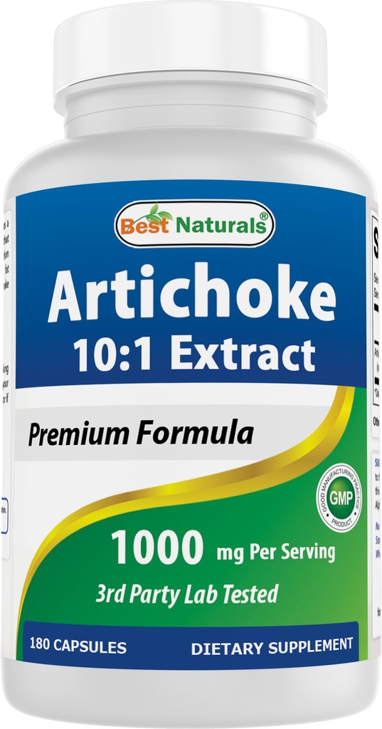 Best Naturals Artichoke לחלץ 1000 מ"ג Per Serve- 3rd Party Lab Tested - 180 קפסולות