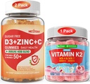 Bundle: ויטמין C + D3 + Zinc Gummies למבוגרים 50 + ויטמין K2 חניכיים
