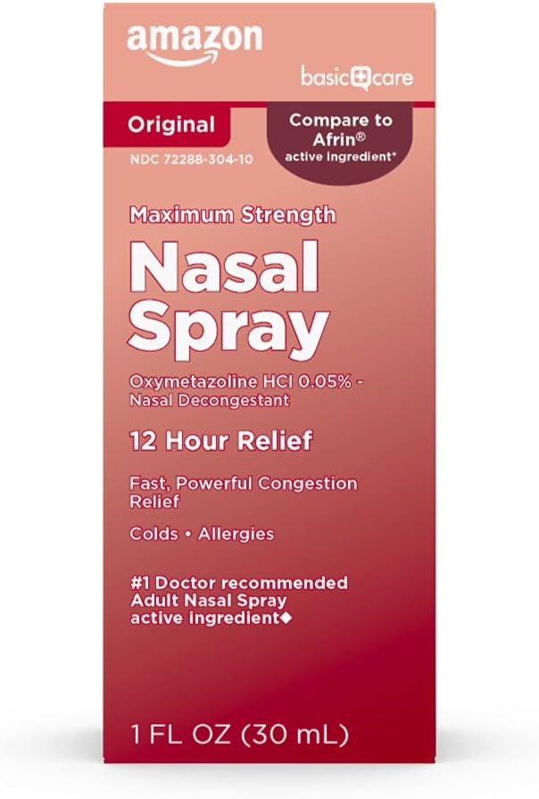 כוח מקסימלי של טיפול 12 Hour Nasal Spray, Oxymetazoline HCl פתרון, עזרה קהילתית, Cold and Allergy Medicine, Decongestant, 1 floz (Pack of 1)