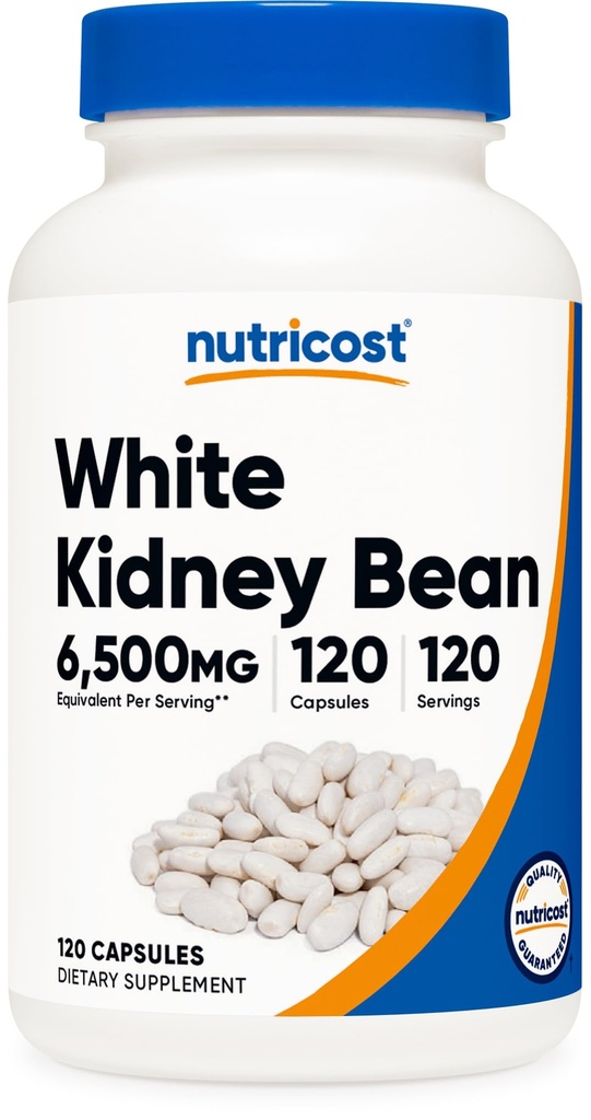 מזון זול White Kidney Beans כמוסות 6,500mg Equivalent, 120 קפסולות - Caps צמחוני, Gluten Free ו- GMO חינם
