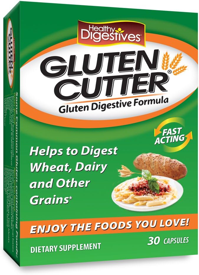 בריאות העיכול Gluten Cutter Enzyme פורמולה - מסייע לשפר את העיכול של הגוף הגלוט שלך ועזרה ב Breaking Down חיטה, חלב וגרינס אחרים - קפסולות - 30 משרתים
