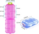 Small Travel Pill Box מארגנת, 10 השוואת גלולות מקרה Planner, Portable Folding Daily Medcineer Container קפסולת המכילה קפסולה של אחסון תרופות, Meds, ויטמין, שמן דגים, כחול