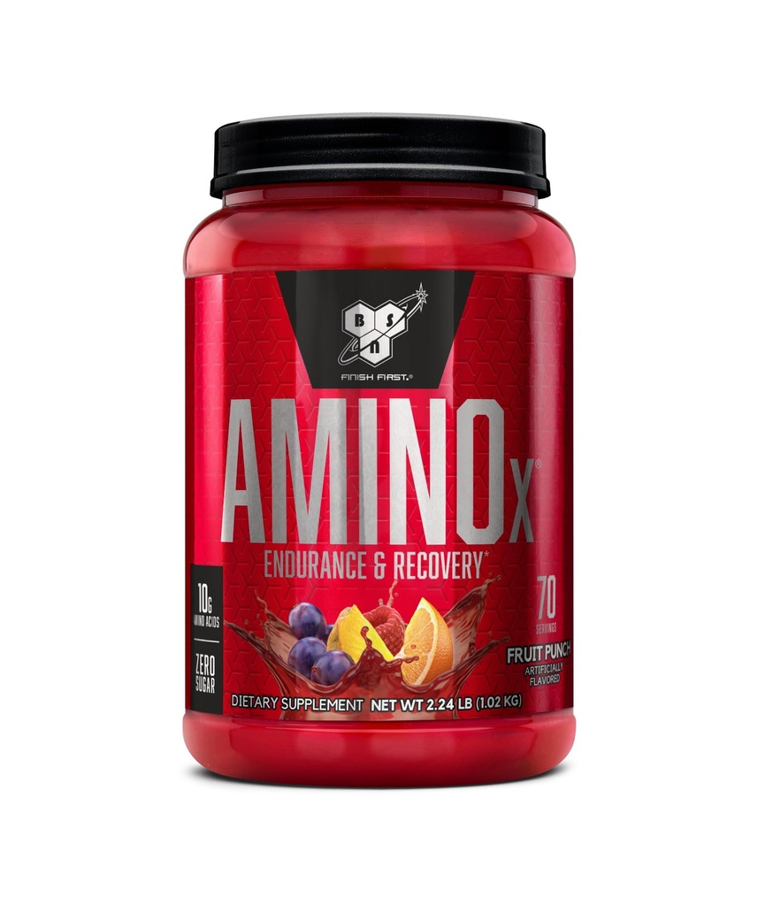 BSN Amino X שריר Recovery & Endurance אבקת עם BCAAs, 10 גרמות של Amino Acids, Keto Friendly, Caffeine חינם, תמיכה אנדורנס, Zero Sugar, פירות Punch, 70 מנות (Packaging May Vary)