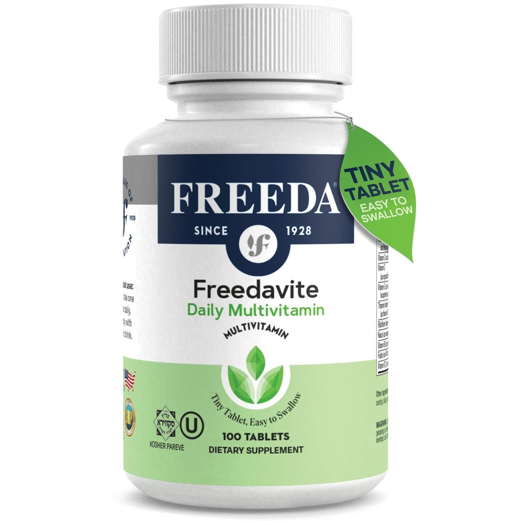 Freedavite Tiny Tablet - Moderate Multivitamin for Men and Women - ויטמין A, C, D, E, B1, B2, B6, B12, Biotin, Calcium, Zinc, Iron, Magnesium, Manganese, Copper, Selenium, Iodine - 100 Count Count, B12, Biotin, Calcium, Zinc, Iron, Magnesium, Magnesium, Magnesium, Magnesium, Magnesium, Magnesium, Magnesium, Magnesium, Magnesium, Magnesium, Magnesium, Magnesium, Magnesium, Manganese, Manganese, Copper, Copper, Copper, Copper, Copper, Copper, Copper, Copper, Copper, סלניום, סלניום, סלניום, סלניום, סלניום, סלניום, סלניום, סלניום, סלניום, סלניום, סלניום, סלניום, Selenium, סלניום, סלניום, סלניום, סלניום, סלניום, סלניום, סלניום,