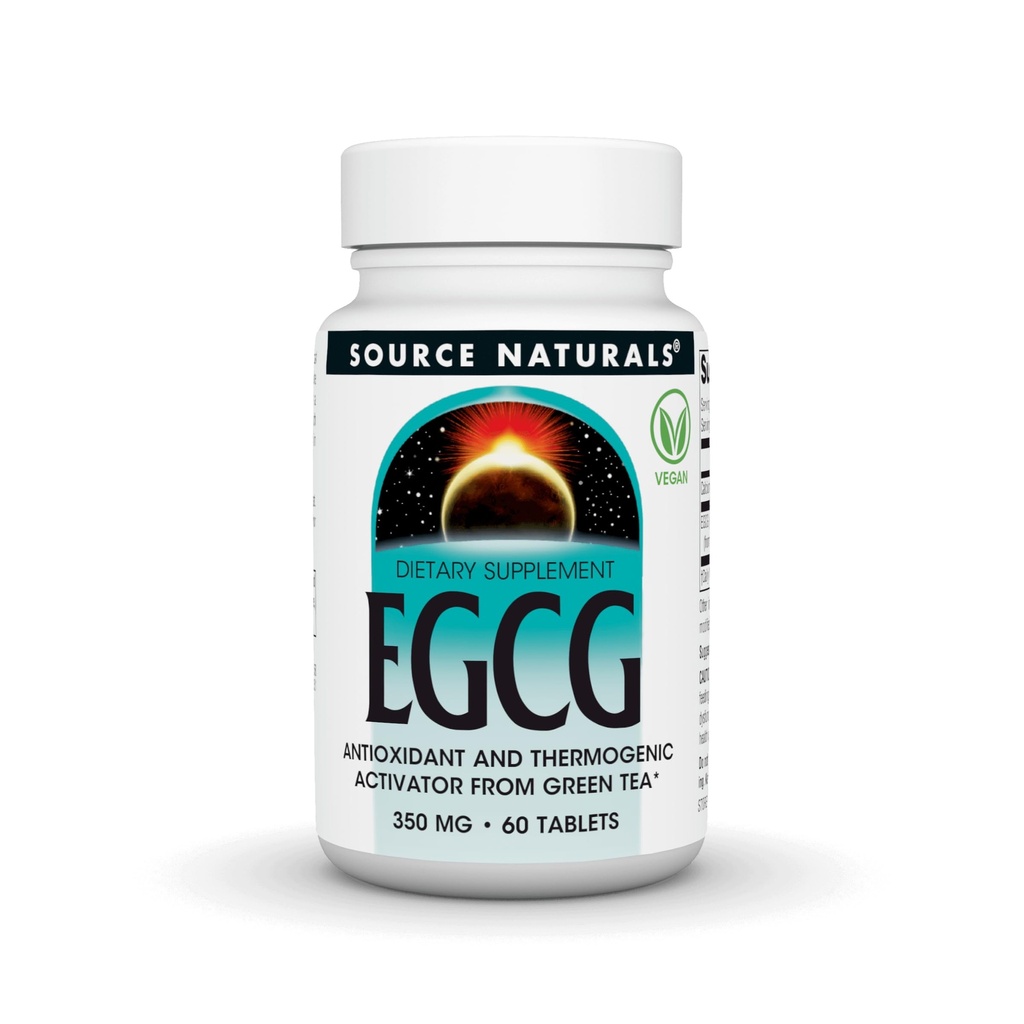 מקור טבעי EGCG, Antioxidant and Thermogenic Activator from Green Tea, 350 מ"ג - 60 טבליות