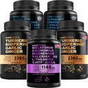 MEDCHOICE Sleep Melatonin (90ct), Turmeric & ג'ינג'ר (240ct), ו- Nootropic Brain (120ct) תוסף Bundle - השתלת המוח, השינה והתמיכה ב- Immune - טבעוני, non-GMO, Gluten-FreeFree Gluten-Free-Free Gluten-Free-Free Gluten-Free-Free Gluten-Free-Free-Free