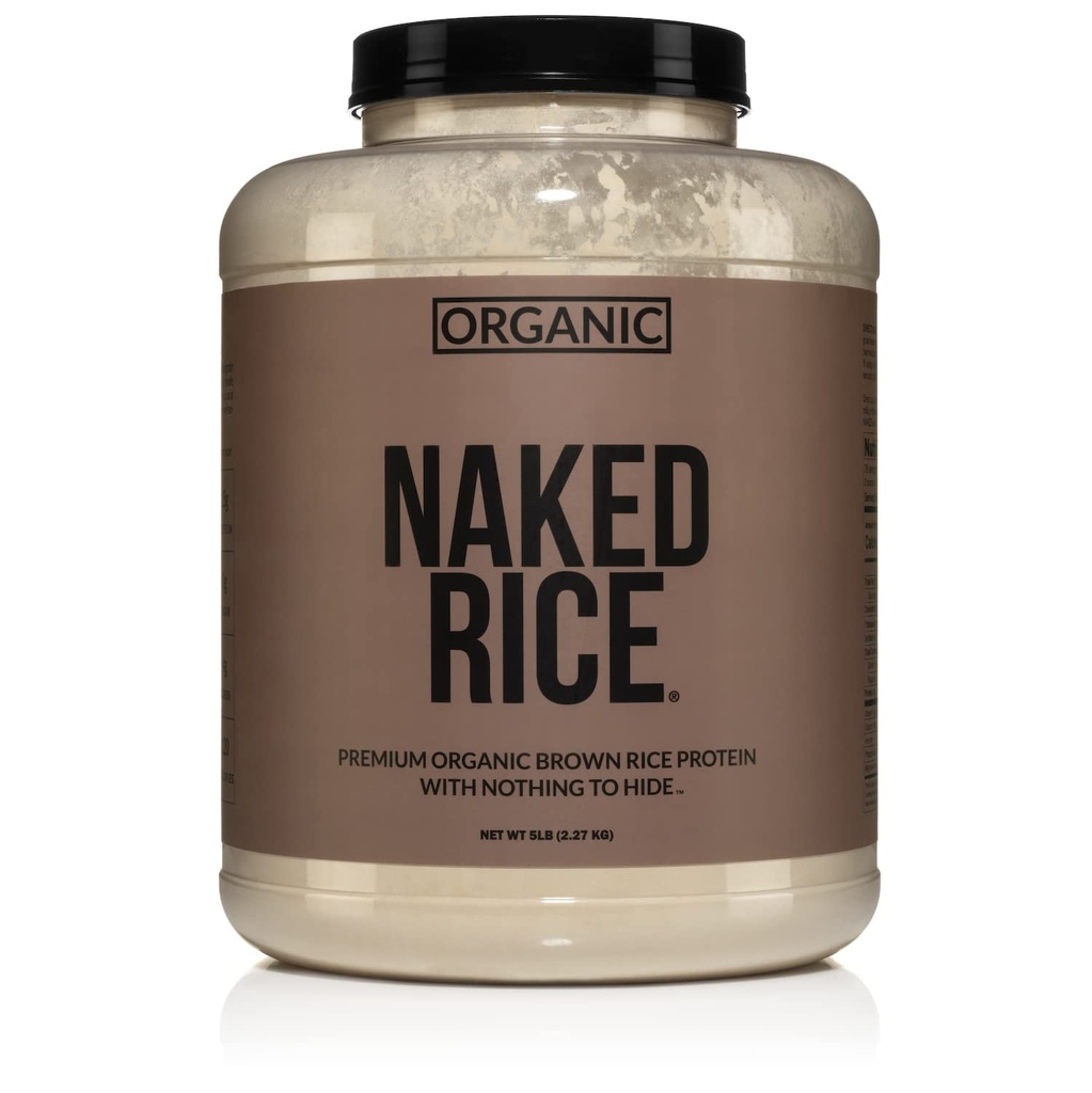 Naked Rice - אבקת חלבון אורז אורגנית - אבקת חלבונים טבעונית - 5Lb Bulk, GMO חינם, Gluten Free & Soy Free. Plant-based חלבונים, No Artificial Ingredients - 76 משרתים