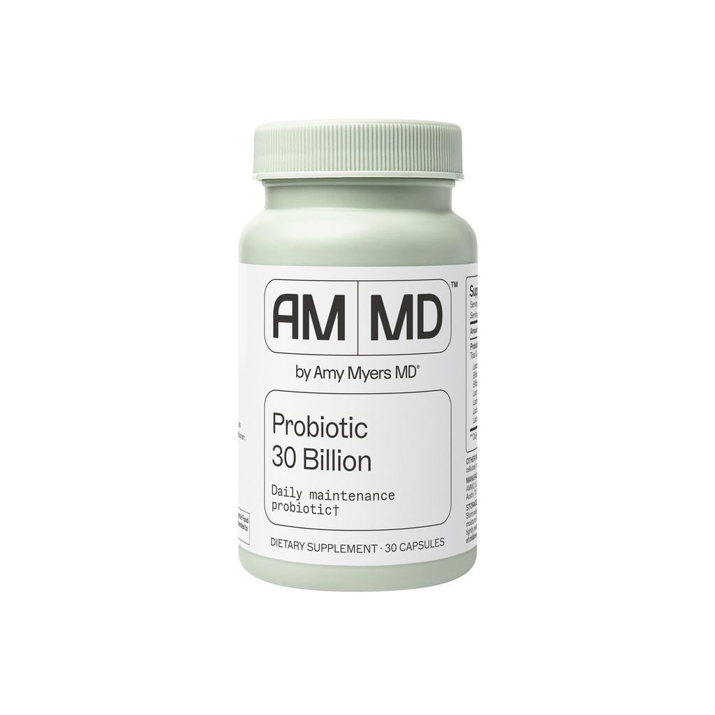 איימי מאיירס MD Probiotics 30 מיליארד CFU - תמיכה בבריאות העיכול, Gut Microbiome & Immune פונקציונלי - 14 סטרינס - חינם חלב, Gluten-Free - 30 קפסולות (30 משרתים)