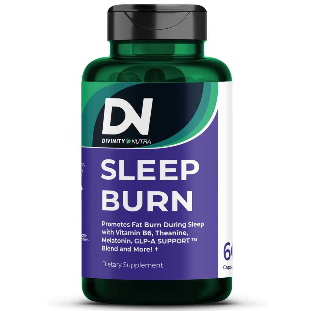 שינה Burn Night Time Fat Burner, Night Shred Fat Burner and Natural Sleep Support for Men and Women, Metabolism Booster with ויטמין B6,L-theanine Melatonin Astragalus Ceylon Cinnamon Berberine 60ct.