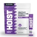HOIST אלקטרוליטה אבקת מיקס Sticks - Rehydration מהיר, נוסחת הידרה צבאית - Grape (12 Single-משרתת Packs)