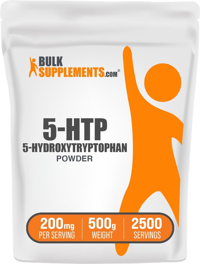BulkSupplements.com 5-HTP אבקת - 5-Hydroxytryptophan, 5 HTP תוסף - 5-HTP 200mg, Mood Support Supplement -ten Free, 200 מ"ג לשרת, 500g (1.1 lbs) (Pack of 1)