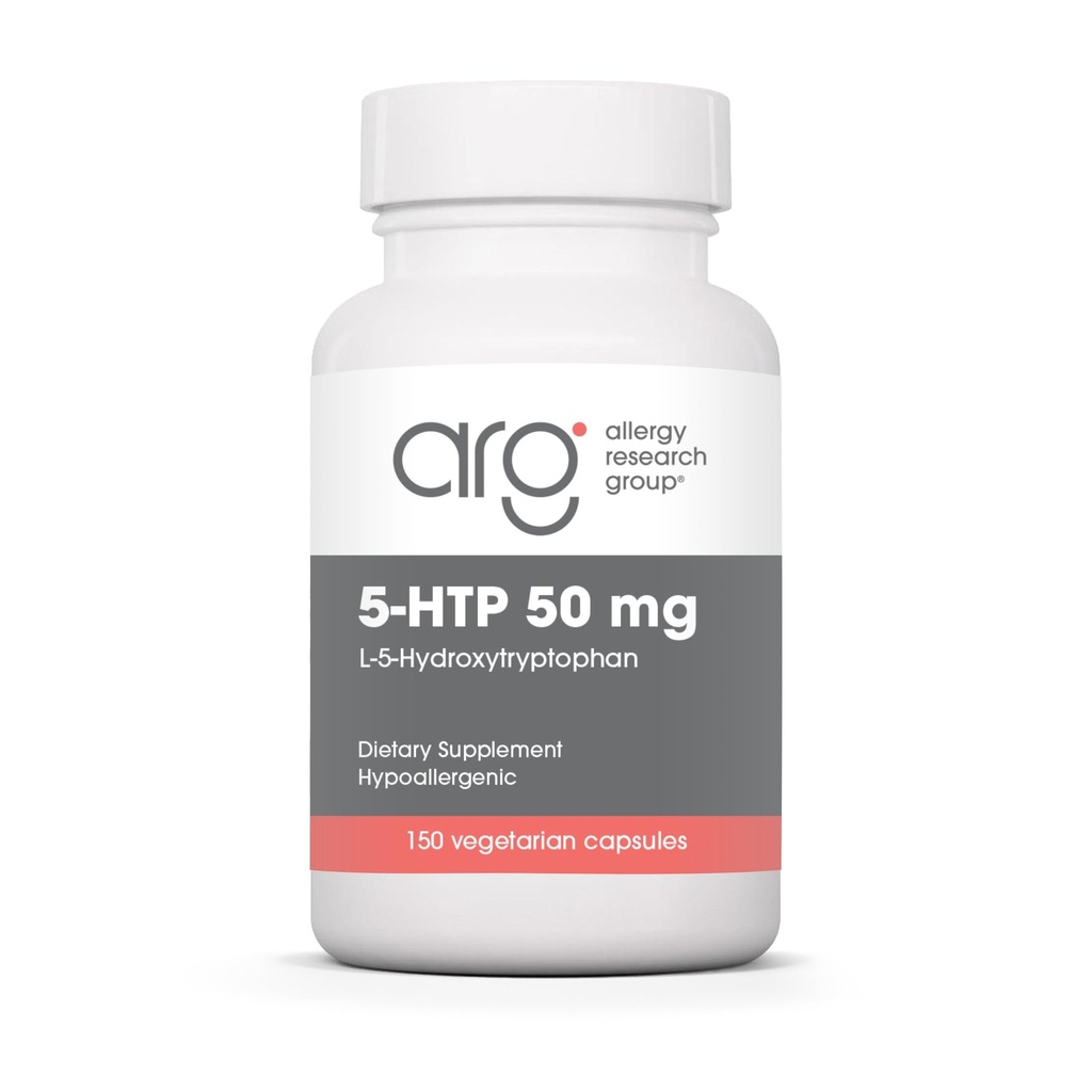Allergy Research Group 5HTP 50 מ"ג תוסף - Serotonin for Men & Women, Sleep Support, L-5-Hydroxytryptophan, Pure, Vegetarian כמוסות - 150 הרוזן הרוזן