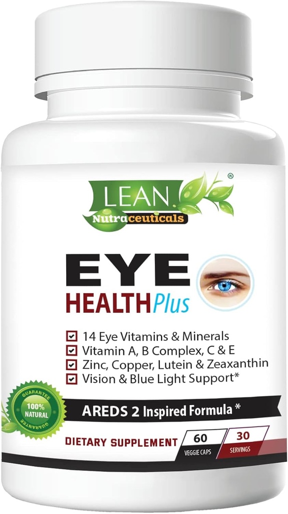 Amds 2 Eye Health Plus w / Copper, ויטמין A B C E, Lutein & Zeaxanthin, Quercetin, Zinc, Bilberry לחלץ, biotin - Sight Care, יבשה, סטרין, ראיית לילה תוספת עבור 60 קפסולות למבוגרים