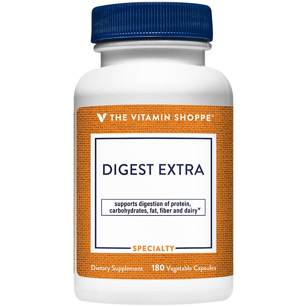 ויטמין Shoppe Digestense Enzymes- מקיף פורמולה עבור שומני, carbohydrates, וחלבון עיכול - מסייע גלטן והפסקת חלב ותמיכה Absorption תזונתי (180 קפסולות ירקות)