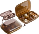 MURRI & MURRDI Travel Pill מארגנת, 6 השוואתיות המכילות גלולות קטנות, Daily Pill Box to Hold ויטמינים, Portable Pill Case for Pocket Purse Medicine Organer Detachable (Gקפה)