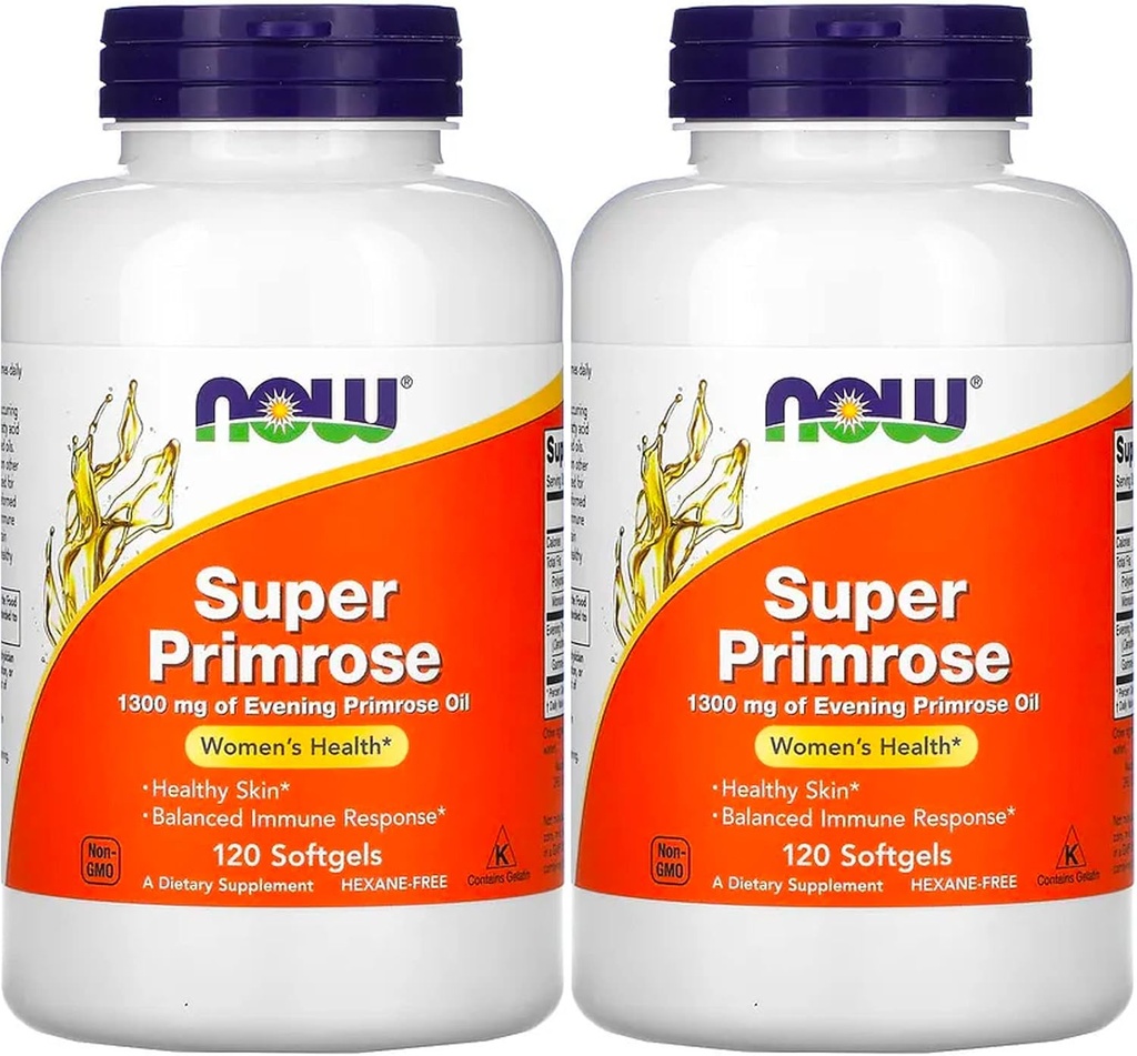 Now Foods Super Primrose 1300 מ"ג, 120 ג'ל (Pack of 2)