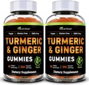 הבסיס של הטבע Turmeric וג'ינג'ר חניכיים למבוגרים (2 Pack) - תוסף Tumeric Curcumin לתמיכה בבריאות משותפת ו- Immune Support - 120 חניכיים טבעוניות